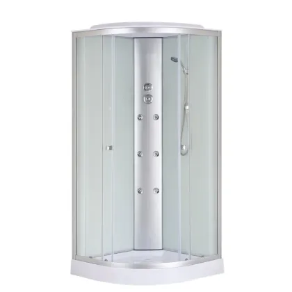 Бокс душовий з гідромасажем Mixxus STRONG SBH02-90x90x215-FB SATIN низький піддон (MI6890)