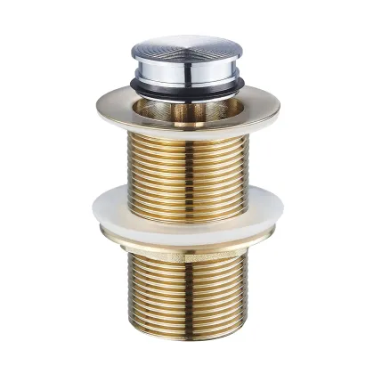 Донний клапан click-clack без керамічної накладки, латунь, 1 1/4", cepillado oro