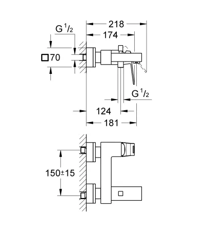 Змішувач для ванни Grohe Eurocube (23140000) — Photo 3