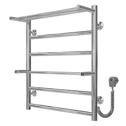 Рушникосушарка електрична Терма Плюс П6 500х600 Deffi нержавіюча сталь (Хром, EF16, Праве підключення) — Photo 1