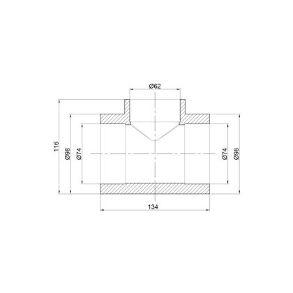 Трійник PPR Thermo Alliance 75х63х75 — Photo 1