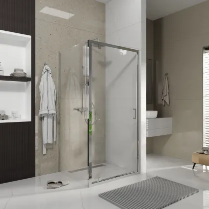 Душові двері відкривні, одноелементні Line Pro 1000 мм, chrome, скло 6мм clear — Photo 2