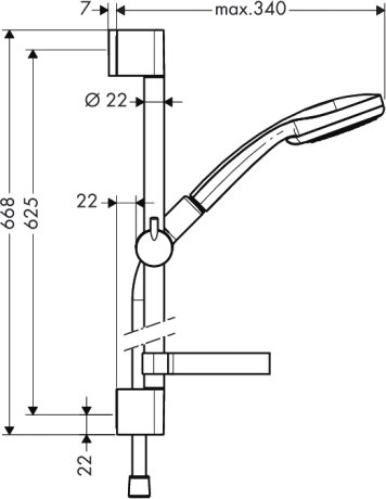 Сromа 100 Vario (65см)-душова штанга HANSGROHE 27772000 — Photo 1