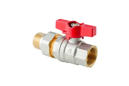 Кран з американкою Koer Extreme KE.227-25 - 1" ручка "метелик" червона (KR5767)