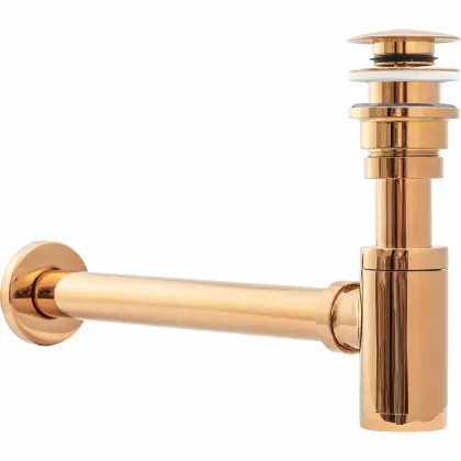 Сифон для раковини REA ROSE GOLD універсальний + CLICK-CLACK * — Photo 1