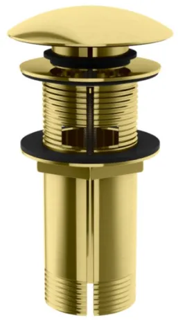 Донний клапан для раковини KOHLMAN CLICK-CLACK BRUSHED GOLD з переливом *