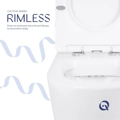 Готове рішення Qtap для ванної кімнати: Унітаз напольний Swan Rimless QT16223178W + інсталяція QT0122490S+ клавіша QT0111M08V1384W — Photo 5