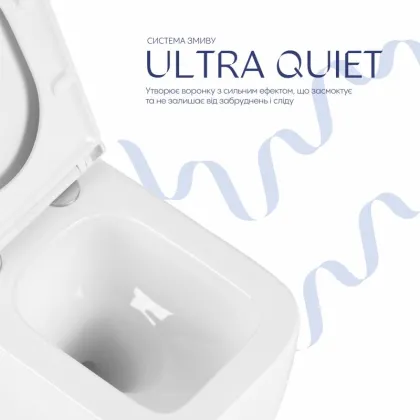 Унітаз підвісний Qtap Gemini Ultra Quiet 485×340×350 мм, White, з сидінням Slim Duroplast / Soft-close / Quick Release QTTAU26W49119 — Photo 4