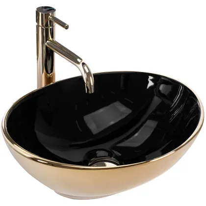 Умивальник (раковина) REA SOFIA GOLD BLACK накладний *