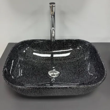 Умивальник (раковина) VBI RAVENNA SPACE BLACK GLOSSY накладний — Photo 3