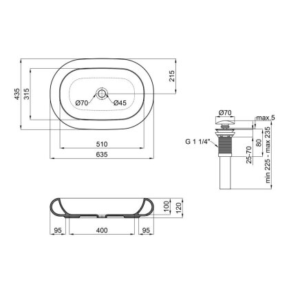 Раковина-чаша Qtap Robin 635x420x105 White з донним клапаном QT13113075W — Photo 1