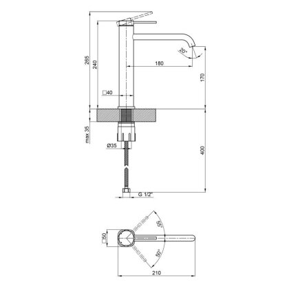 Змішувач для раковини Qtap Robin високий QTROB1060H102C Chrome — Photo 1