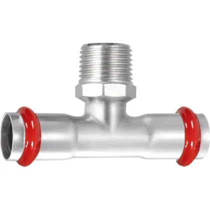 Трійник дворозтрубний ЗР Koer KQ.T3512M Press-Inox AISI 304 35x1 1/4"x35 (KR6391)