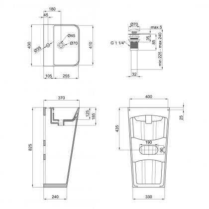 Раковина для підлоги моноблок Qtap Tern 440х380х830mm White з донним клапаном QT1711G302W — Photo 1