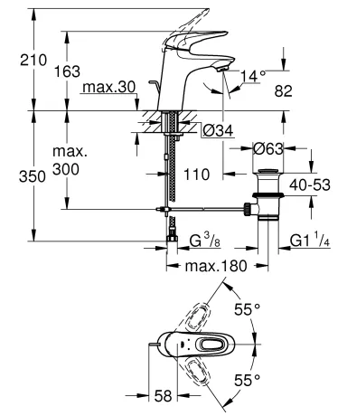 Змішувач для раковини S-розміру Grohe Eurostyle (33558003) — Photo 6