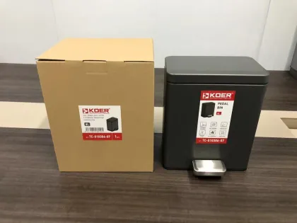 Відро для сміття з плавним закриттям прямокутне Koer TC-010306-07 6 л колір графіт (KR5602) — Photo 7