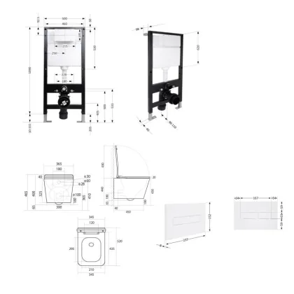 Готове рішення Qtap для ванної кімнати: підвісний унітаз Tern Ultra Quiet 525x345x360 + комплект інсталяції Standard (лінійна клавіша White) — Photo 1