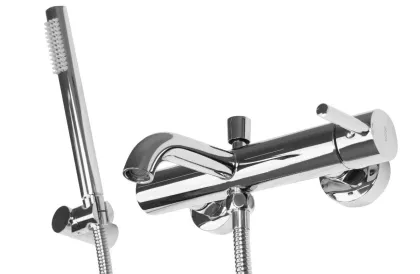 Змішувач для ванни та душу REA LUNGO CHROME хром настінний з виливом — Photo 3