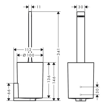 Щітка для унітазу HANSGROHE WALLSTORIS 27927700, білий — Photo 1