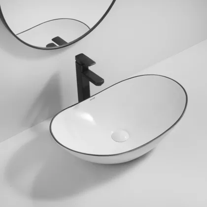 Раковина накладна Mixxus Premium WAVE-0105 EDGE BLACK 620х360х160mm (MP6556) — Photo 4