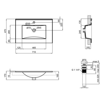 Раковина Qtap Albatross New 710x465x180 White з донним клапаном QT0111750670W — Photo 1