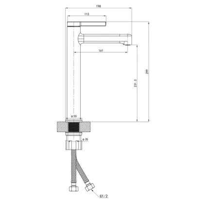 Змішувач для умивальника Mixxus Premium Verdi 001 (NUT) HIGH (MI8241) — Photo 1