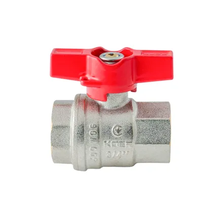 Кран кульовий ГГМ Koer Extreme KE.217-20 - 3/4" FF ручка "метелик" червона (KR5757) — Photo 4
