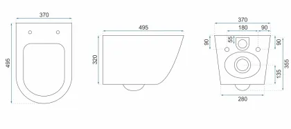 Підвісний унітаз REA CARLOS SLIM RIMLESS GRANIT MATT — Photo 5