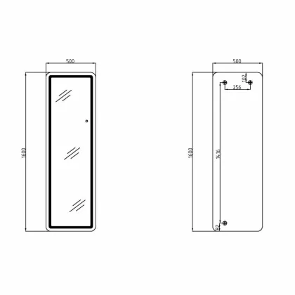 Дзеркало Qtap Gemini 500х1600 з LED-підсвічуванням Touch, з димером, QTGE50160049284 — Photo 1