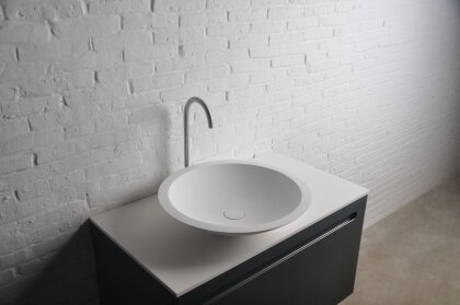 Умивальник 51,5*10,5см накладний кам&#039;яний круглий Solid surface