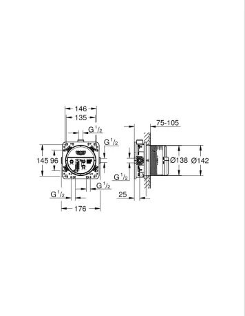 Набір для комплектації ванни та душа Grohe Grohtherm SmartControl з New Tempesta 250 (UA26415SC10) — Photo 22
