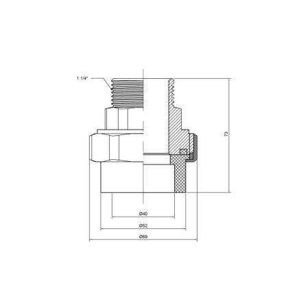 Згін &quot;Американка&quot; PPR Thermo Alliance 40х1&quot; 1/4 ЗР — Photo 1