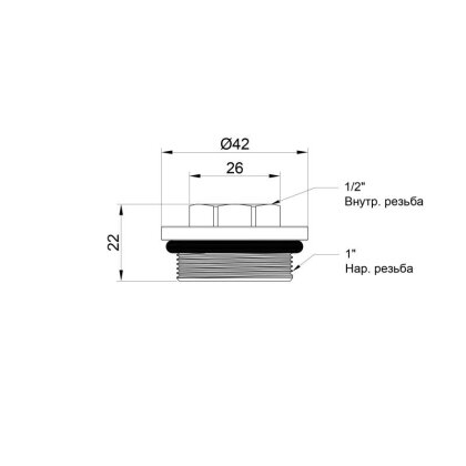 Футорка для колектора SD Plus 1&quot;х1/2&quot; ВЗ SD35415 — Photo 1