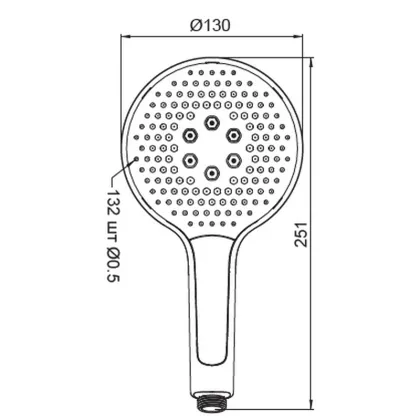 Лійка для душу Koer KP-0401-05 (3 функції) (KR4981) — Photo 1