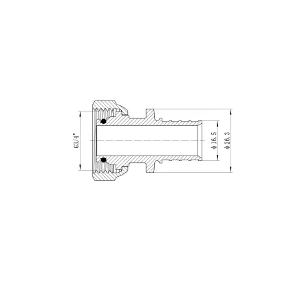 Перехідник під євроконус з накидною гайкою Koer KA.A08F-20E - 20(2.8mm) x 3/4"F (KR4870) — Photo 4