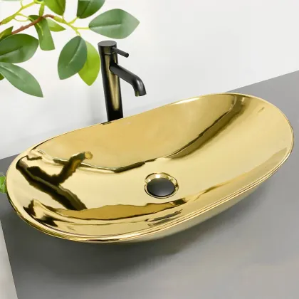 Умивальник (раковина) VBI TURIN GOLD GLOSSY накладний — Photo 2