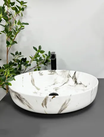 Умивальник (раковина) VBI UDINE CARRARA GLOSSY накладний — Photo 2