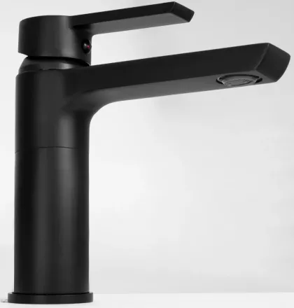Змішувач для раковини (умивальника) REA ARGUS BLACK чорний низький — Photo 5