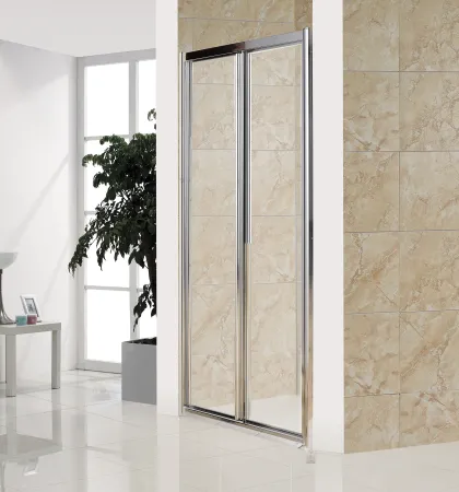 Двері bifold 90*195см, профіль хром, скло прозоре — Photo 1