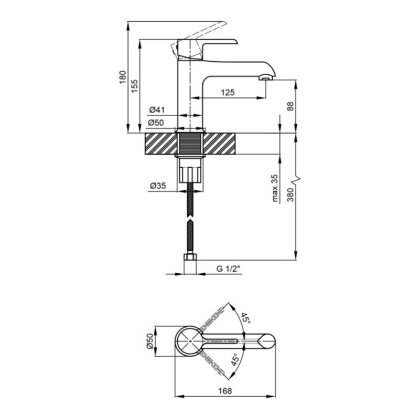 Змішувач для раковини Qtap Grand QTGRABCR001F Black Matt — Photo 1