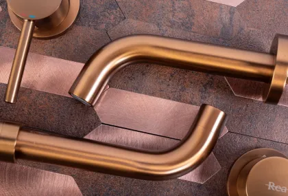 Змішувач для раковини (умивальника) REA LUNGO LONG BRUSHED COPPER + BOX прихованого монтажу — Photo 1