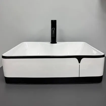 Умивальник (раковина) VBI FORLI BLACK LINED накладний — Photo 3