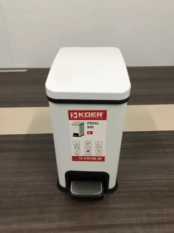 Відро для сміття з плавним закриттям прямокутне Koer TC-010108-08 8 л колір білий (KR5592) — Photo 5