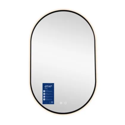 Дзеркало Qtap Scorpio (SC1) з LED-підсвічуванням Touch, з антизапотіванням, з димером, рег. темп. кольору (3000-6500K) Black QTSC500800 — Photo 4