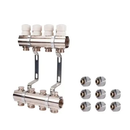Комплект: SD Колектор терморегулювальний 1"х4   SD236W4 + SD Євроконус 3/4'' 16 х 2мм   SD346