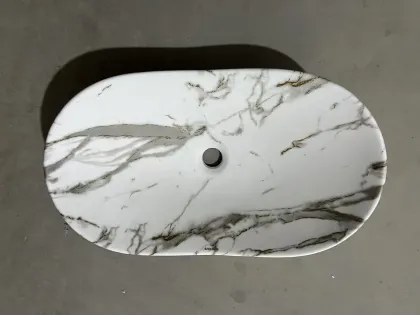 Раковина накладна MIXXUS PREMIUM WAVE-0105 MARBLE 620х360х160mm (MP6559) — Photo 7