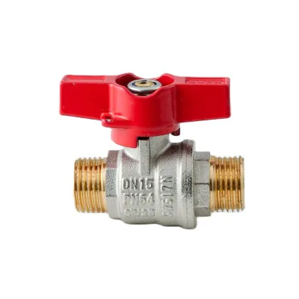 Кран кульовий ШШМ Koer Extreme KE.219-15 - 1/2" MM ручка "метелик" червона (KR5762) — Photo 4
