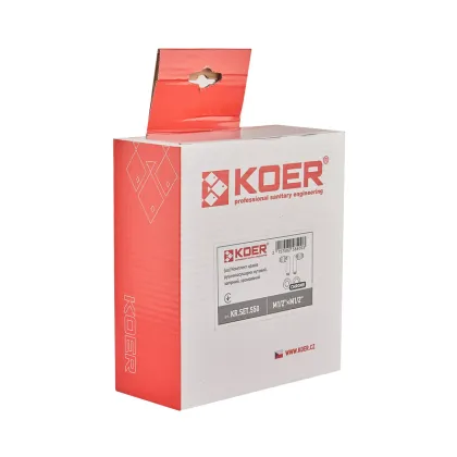 Комплект кранів для рушникосушки кутовий Koer KR.SET.550 - M1/2''xM1/2'' запірний, хромований (KR5840) — Photo 2