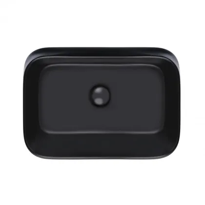 Раковина-чаша Qtap Scorpio 550х390х120 Matt black з донним клапаном QT14112243MB