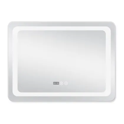 Дзеркало Qtap Mideya  800x800 з LED-підсвічуванням Touch,  з антизапотіванням, з годинником, димером, рег. яскравості  QT2078NCF8080W — Photo 2